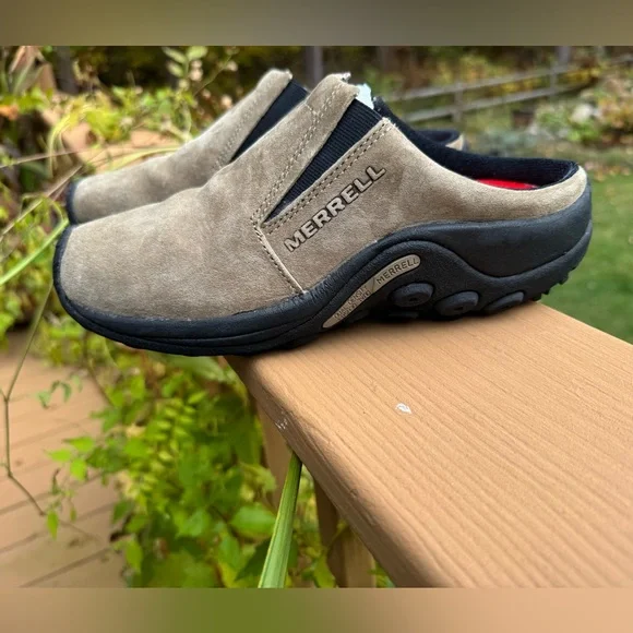 Merrell Women’s Taupe and Black Jungle slide Clogs - Picture 3 of 9